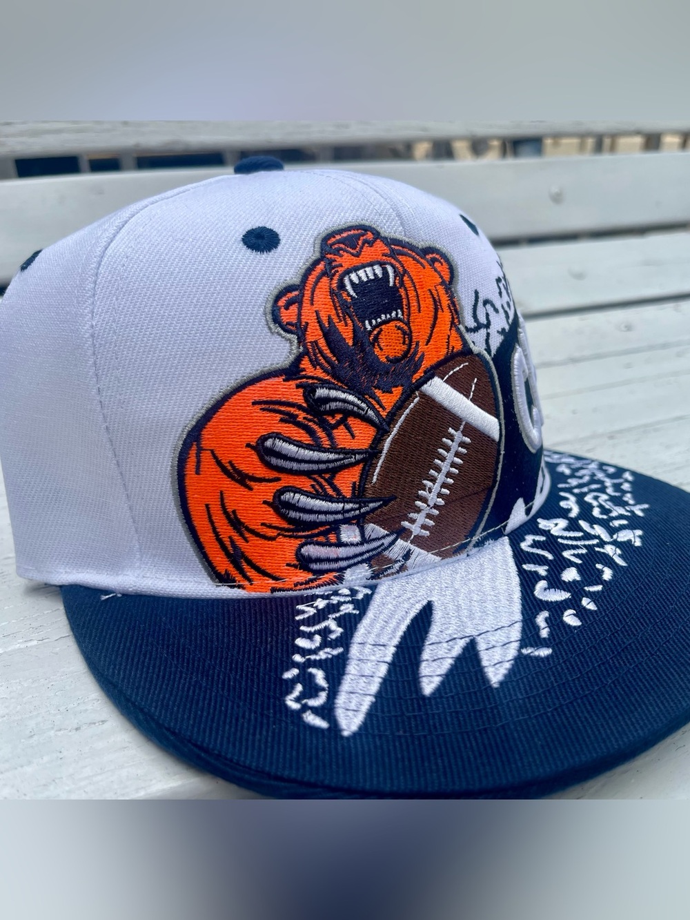 Chicago Graphic Snapback Hat with Bear & Football - Picture 2 of 4